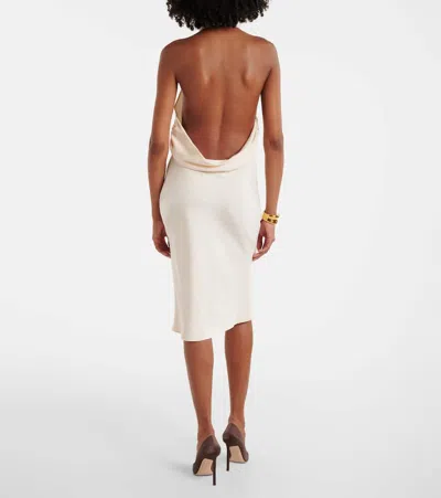 Tom Ford Halterneck Sleeveless Midi Dress In White