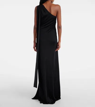 Tom Ford Scarf-detail One-shoulder Jersey Gown