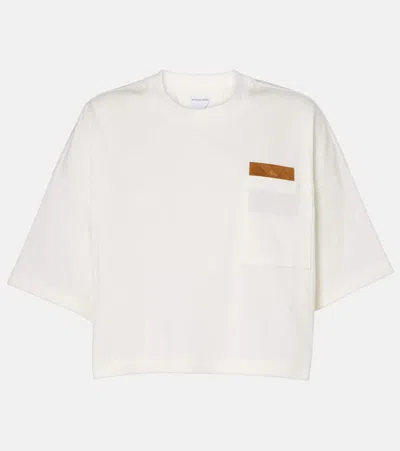 Bottega Veneta Womens Chalk Patch-pockets Relaxed-fit Cotton-jersey T-shirt Xl In White