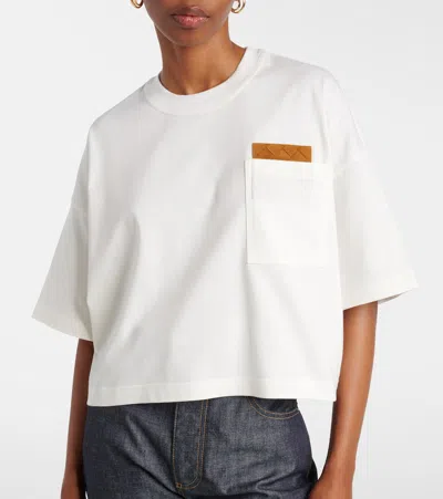 Bottega Veneta Womens Chalk Patch-pockets Relaxed-fit Cotton-jersey T-shirt Xl In White
