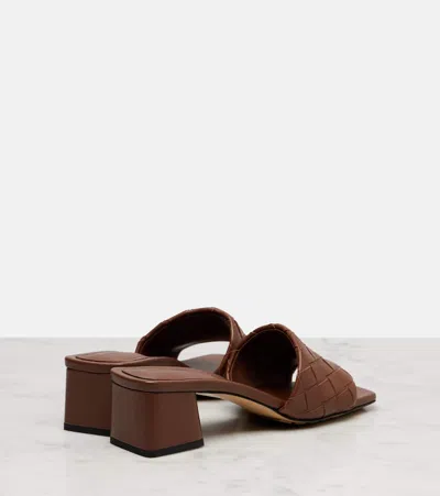 Bottega Veneta Parco 45 Intrecciato Leather Mules In Brown