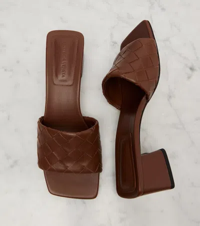 Bottega Veneta Parco 45 Intrecciato Leather Mules In Brown