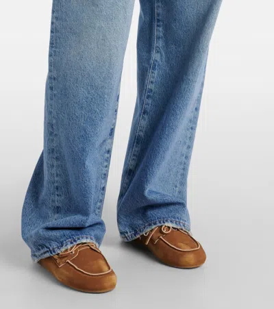 Agolde Franka Mid-rise Wide-leg Jeans In Blue