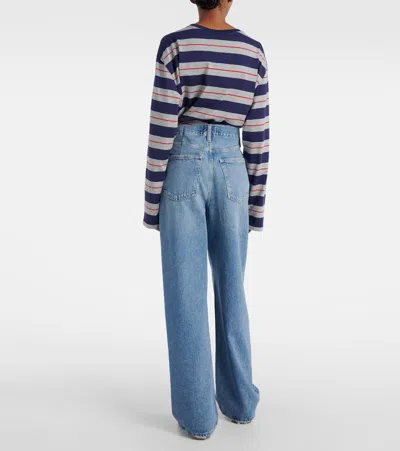 Agolde Franka Mid-rise Wide-leg Jeans In Blue