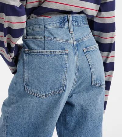 Agolde Franka Mid-rise Wide-leg Jeans In Blue