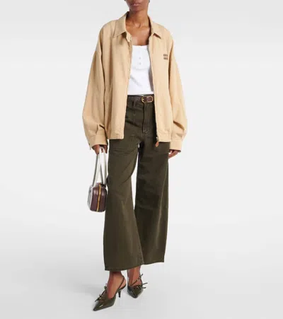 Citizen Of Humanity Womens Dark Olive (dk Green) Ayla Cargo Crop-leg Cotton Trousers In Green