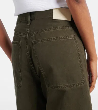 Citizen Of Humanity Womens Dark Olive (dk Green) Ayla Cargo Crop-leg Cotton Trousers In Green