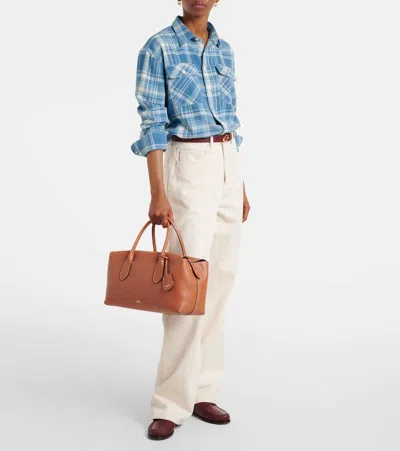 Polo Ralph Lauren E/w Medium Leather Tote Bag
