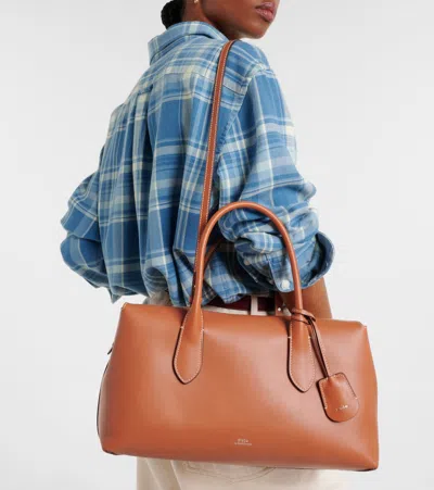 Polo Ralph Lauren E/w Medium Leather Tote Bag