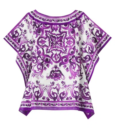 Dolce & Gabbana Majolica Cotton Dress In White