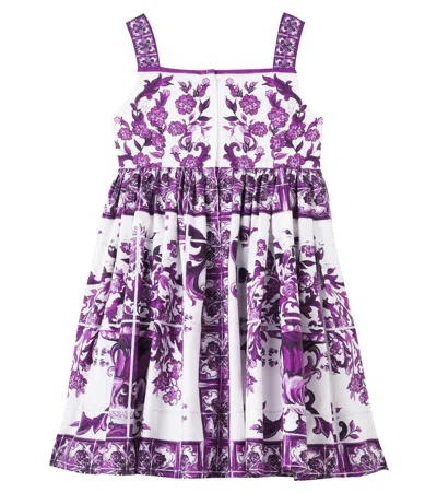 Dolce & Gabbana Graphic-print Cotton Dress In White