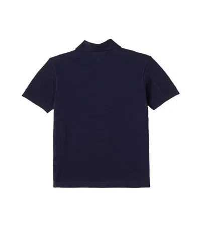Dolce & Gabbana Logo Cotton Piqué Polo Shirt In Blue