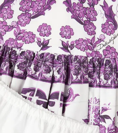 Dolce & Gabbana Baby Majolica Cotton Dress And Bloomers Set