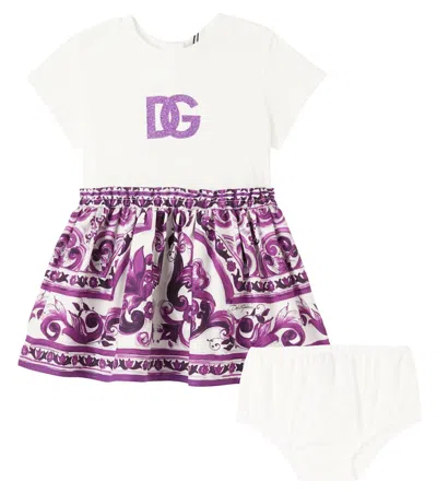 Dolce & Gabbana Baby Majolica Dress And Bloomers Set