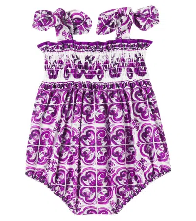 Dolce & Gabbana Baby Majolica Printed Cotton Poplin Bodysuit