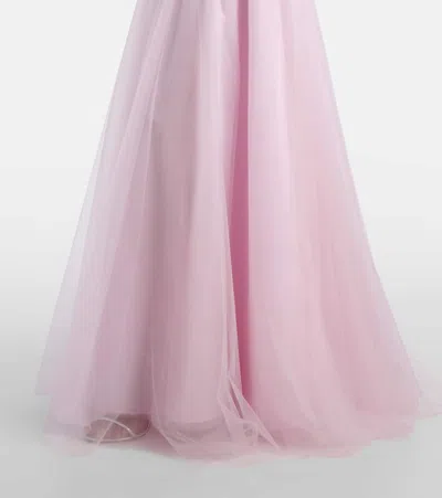 Costarellos Edra Embellished Tulle Bustier Gown In Pink