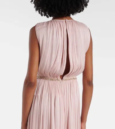 Costarellos Jazmin Georgette Lamé Jumpsuit In Pink