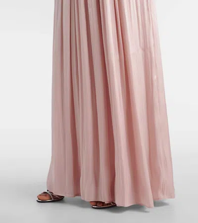 Costarellos Jazmin Georgette Lamé Jumpsuit In Pink