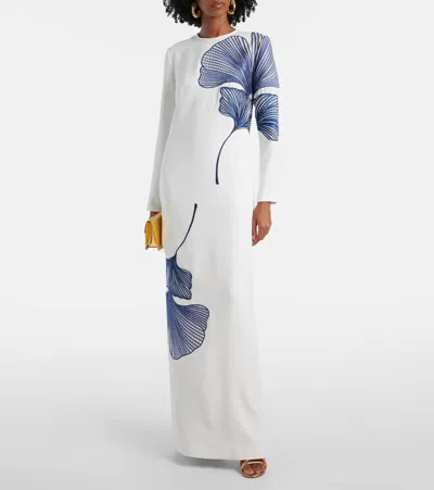 Costarellos Womens Austie Column Woven Gown Off White
