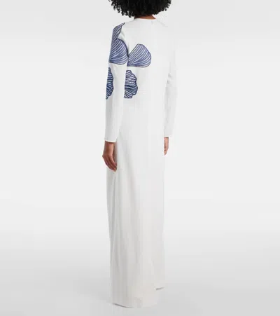 Costarellos Womens Austie Column Woven Gown Off White