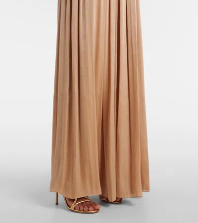 Costarellos Silla Cutout Gathered Gown In Gold