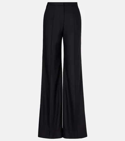 Costarellos Pleated Wool-blend Wide-leg Pants