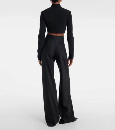 Costarellos Pleated Wool-blend Wide-leg Pants