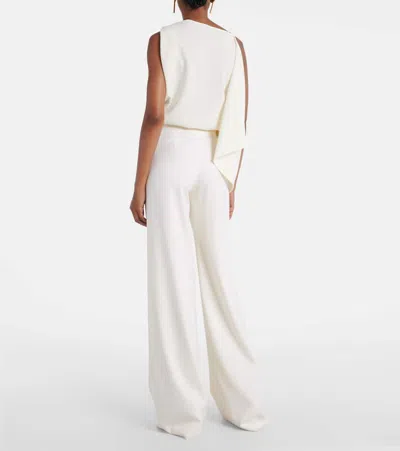 Costarellos Pleated Wool-blend Wide-leg Pants