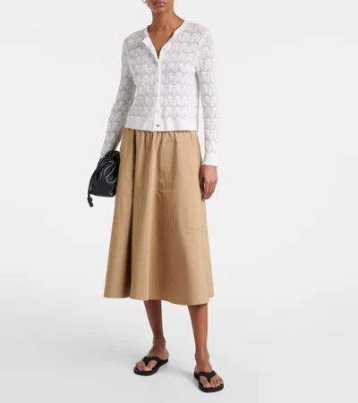 Vince Pointelle Cotton Cardigan