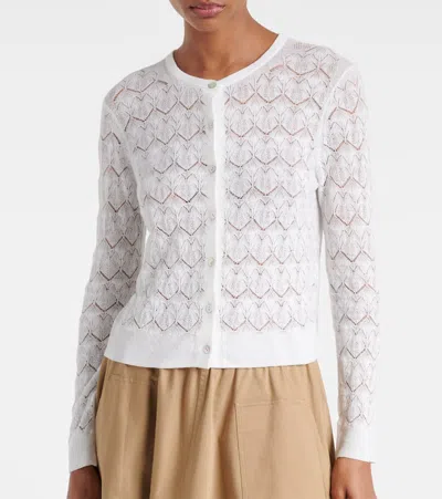 Vince Pointelle Cotton Cardigan