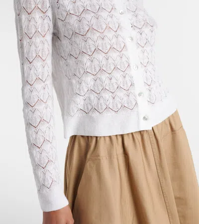 Vince Pointelle Cotton Cardigan