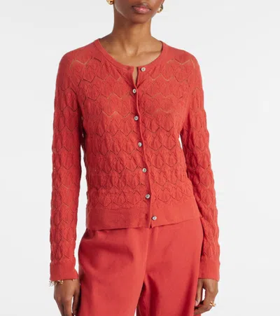 Vince Pointelle Cotton Cardigan
