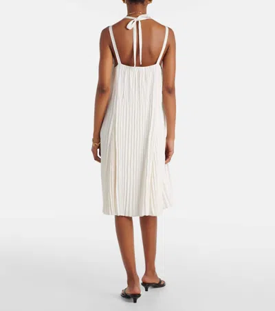 Vince Pleated A-line Halter Dress With Pockets In White