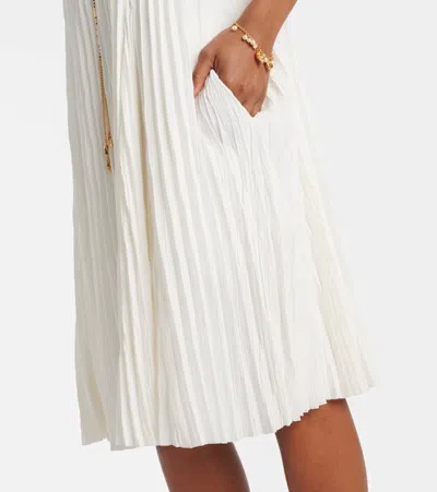 Vince Pleated A-line Halter Dress With Pockets In White