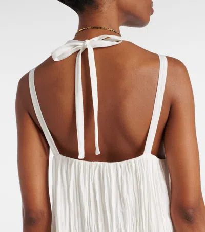 Vince Pleated A-line Halter Dress With Pockets In White
