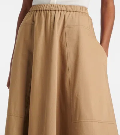 Vince Cotton-blend Midi Skirt