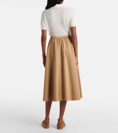 Vince Cotton-blend Midi Skirt