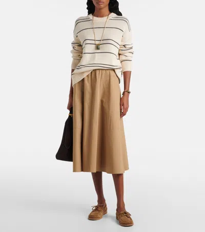 Vince Cotton-blend Midi Skirt