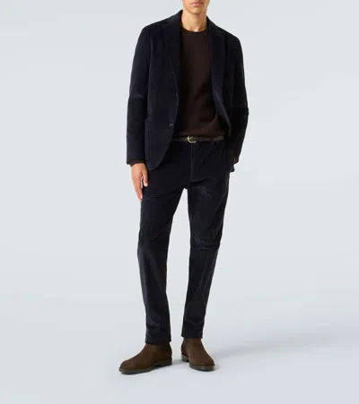 Tod's Round Toe Suede Chelsea Boots With Elastic Side Panels
