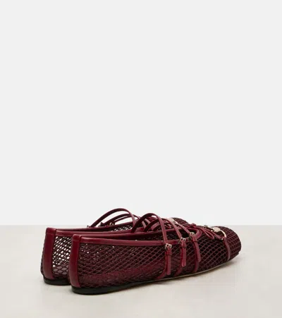 Gucci Horsebit Mesh And Leather Ballet Flats