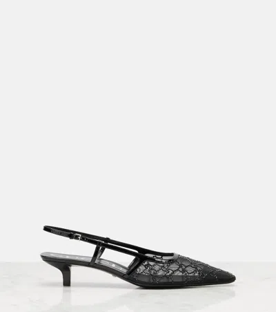 Gucci Women Pumps Slingback With Crystals In Black