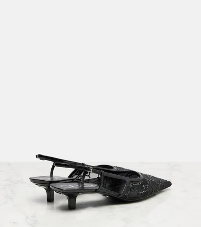 Gucci Women Pumps Slingback With Crystals In Black