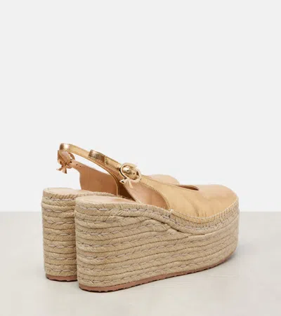 Gianvito Rossi Metallic Leather Platform Espadrilles
