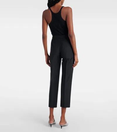 Alexander Mcqueen Wool And Mohair Cropped Straight Pants