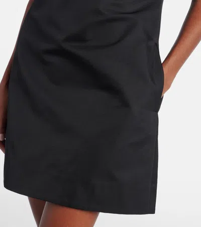 Alexander Mcqueen Crystal Rose Short-sleeve Taffeta Mini Dress In Black