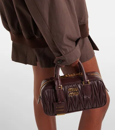 Miu Miu Arcadie Small Matelassé Leather Tote Bag