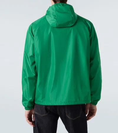 Burberry Check Trim Nylon Hooded Jacket In Green