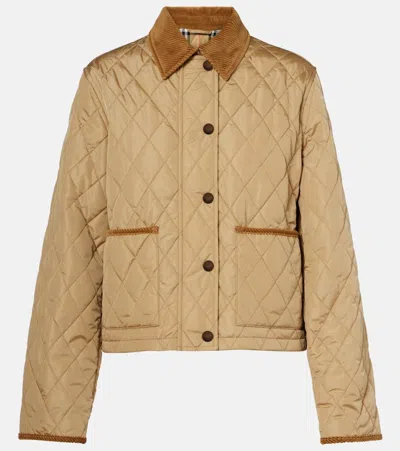 Burberry Cropped Quilted Nylon Jacket