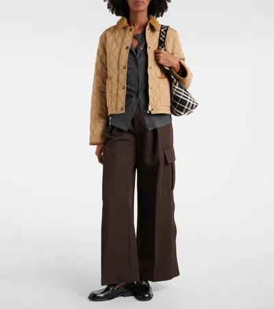 Burberry Cropped Quilted Nylon Jacket