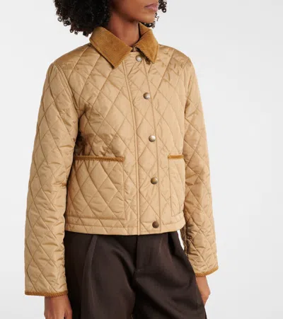 Burberry Cropped Quilted Nylon Jacket